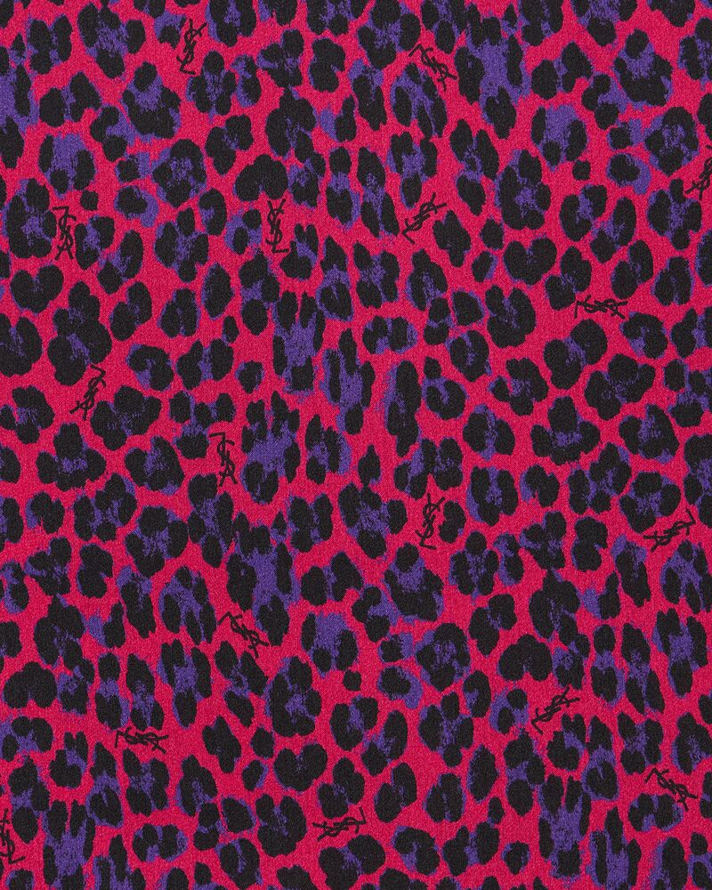 square scarf in leopard silk charmeuse