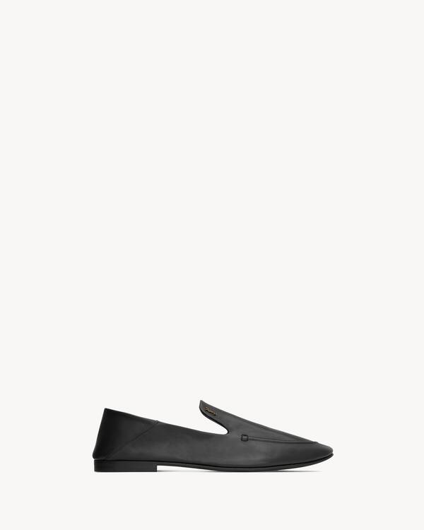 ALAIN slippers in smooth leather in Black | Saint Laurent | YSL US