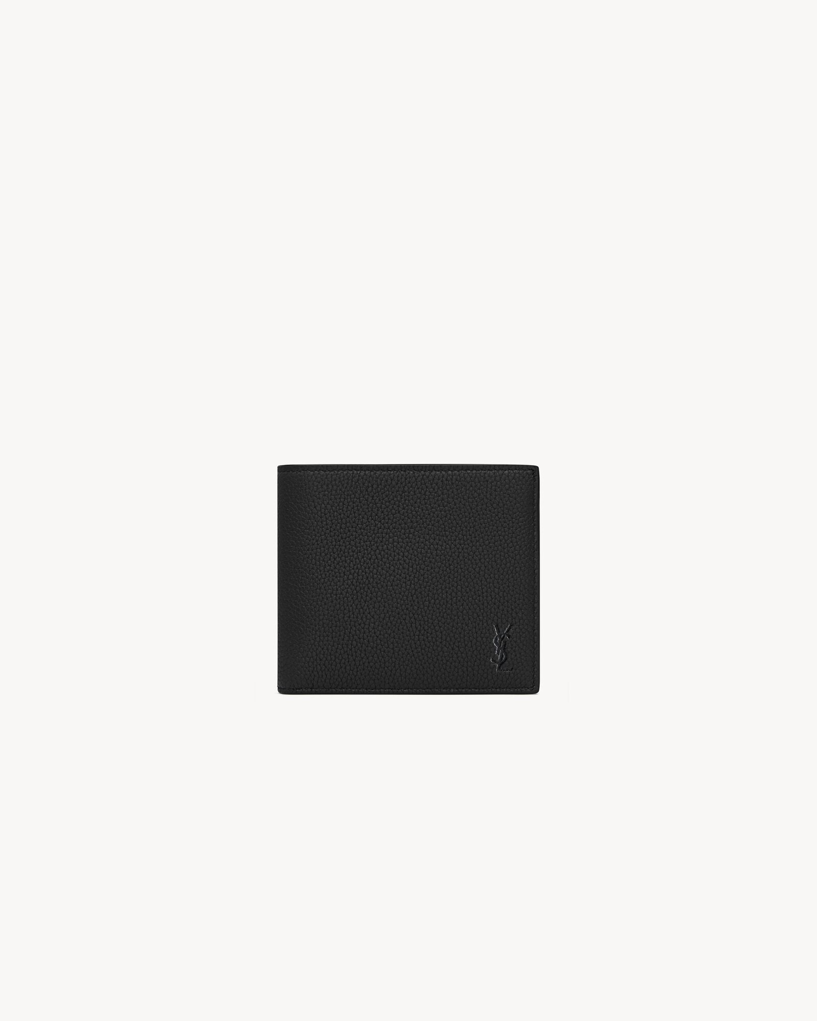 CASSANDRE SHADOW SAINT LAURENT EAST/WEST WALLET WITH COIN PURSE IN GRAINED LEATHER — 687104DTI0E1000