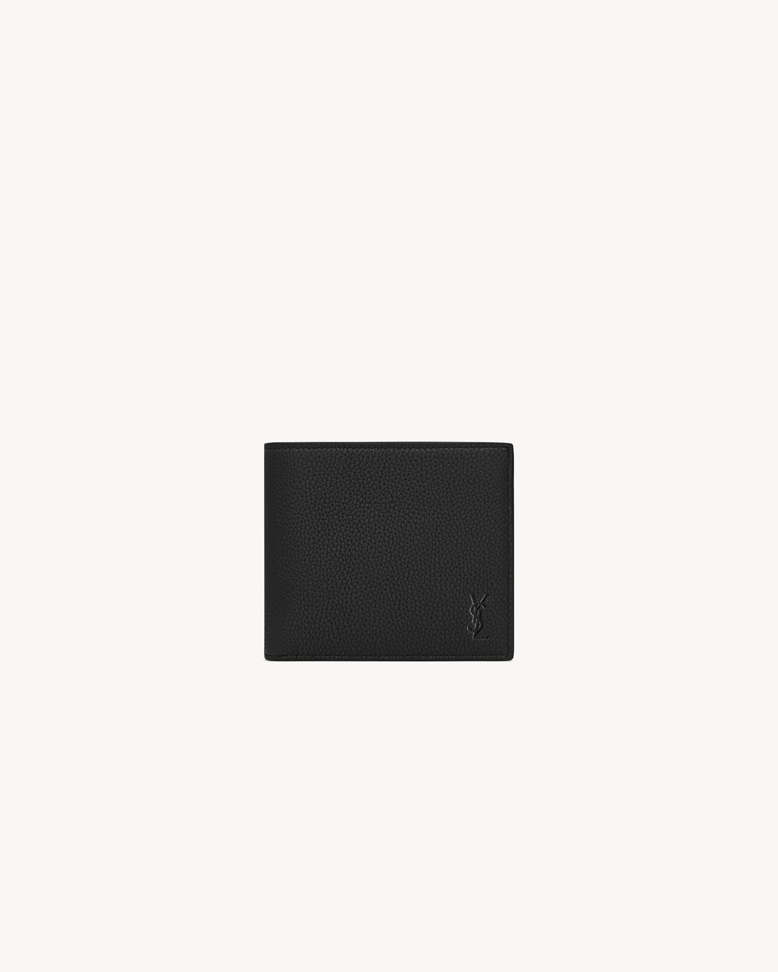 CASSANDRE SHADOW SAINT LAURENT EAST/WEST WALLET WITH COIN PURSE IN GRAINED LEATHER