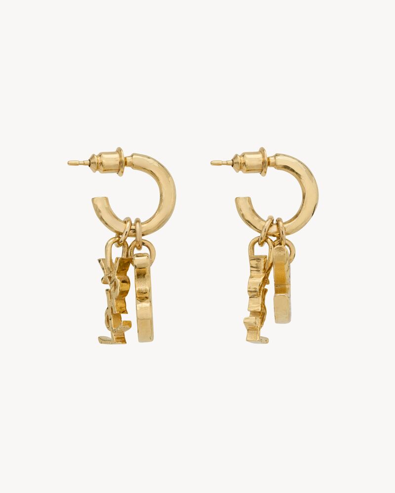 CASSANDRE dove charm hoop earrings in enamel