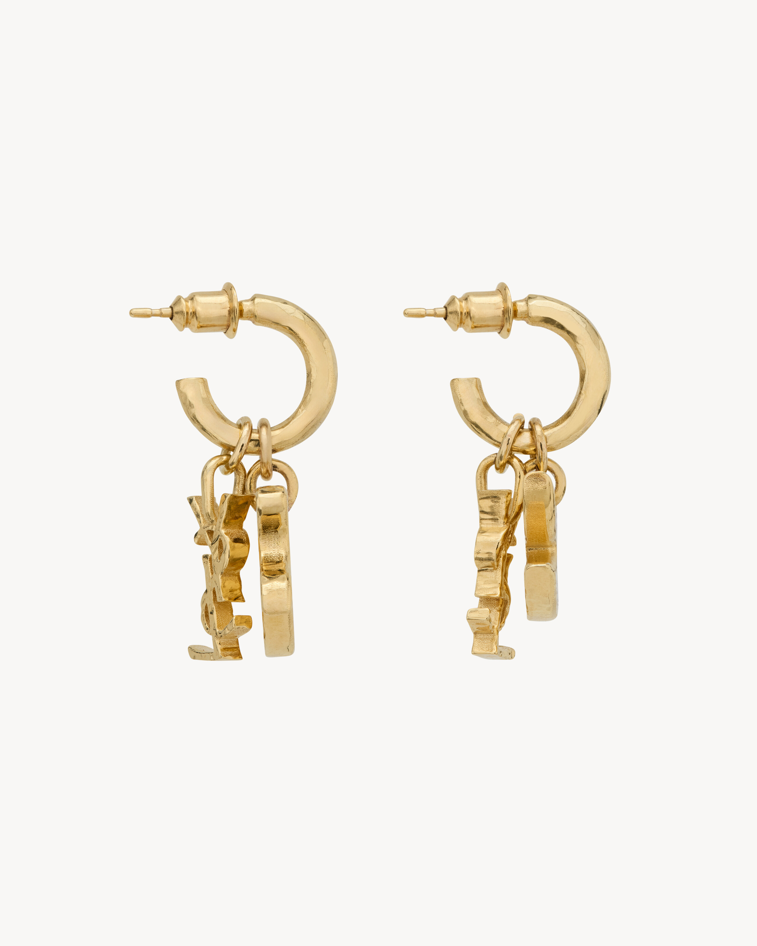 CASSANDRE dove charm hoop earrings in enamel