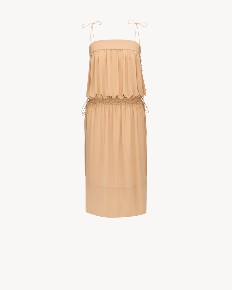 balloon midi dress in silk crepe de chine