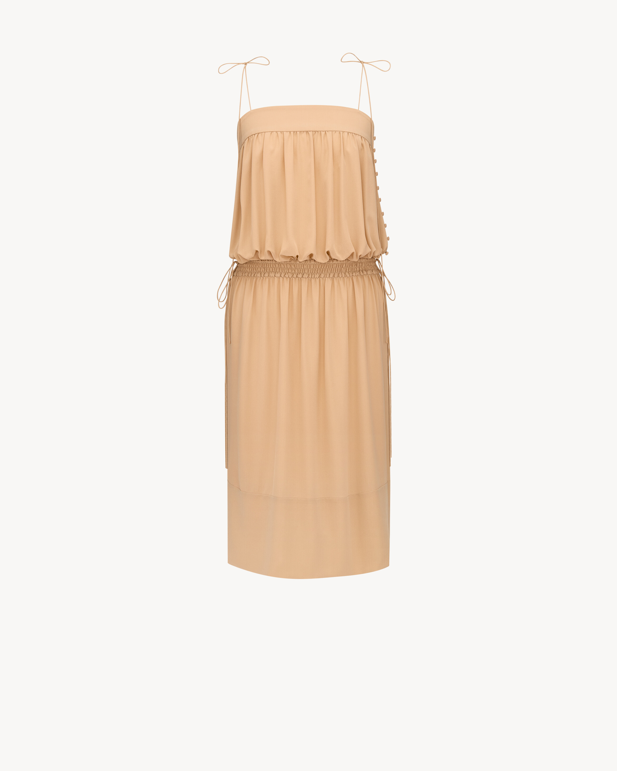 balloon midi dress in silk crepe de chine