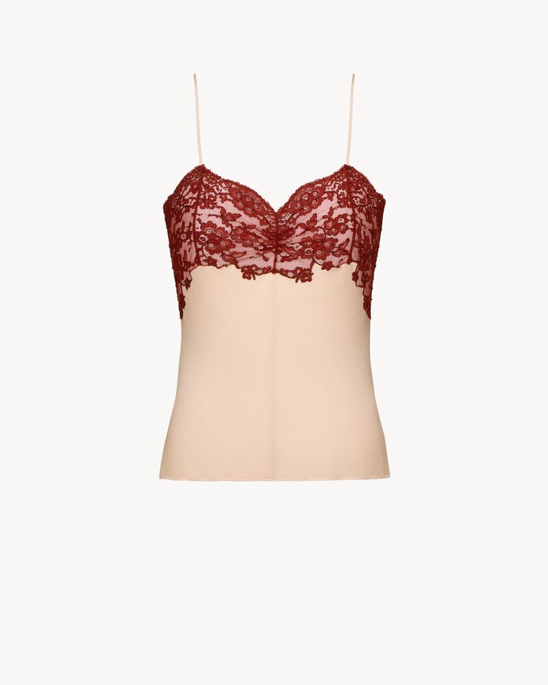 laced camisole in silk satin