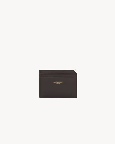 Saint Laurent Paris open card case in two-tone smooth leather in