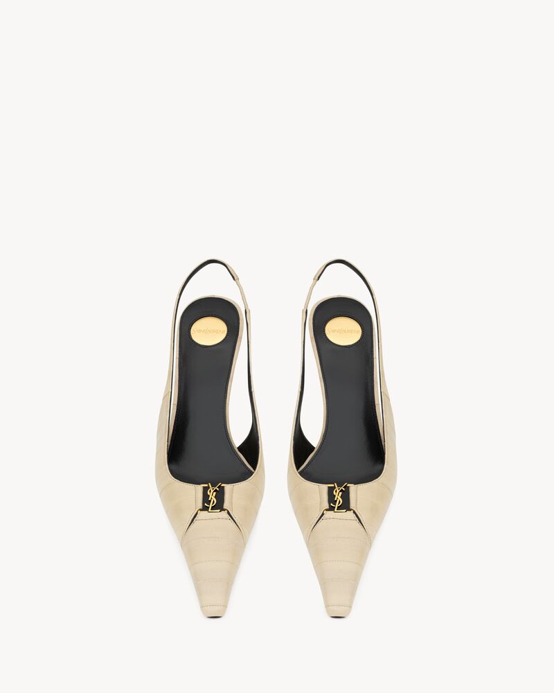 BABYLONE BRETEUIL slingback pumps in hagfish