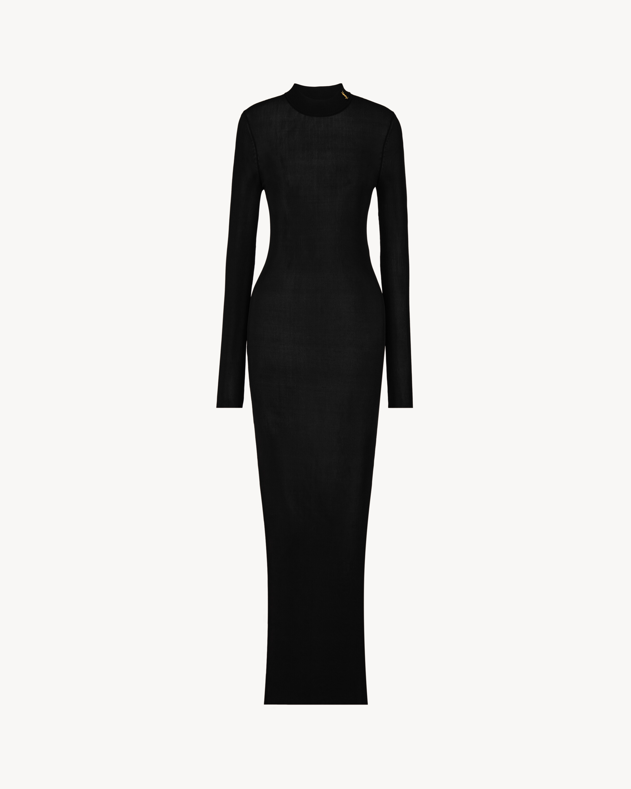 CASSANDRE collar dress in rib-knit silk