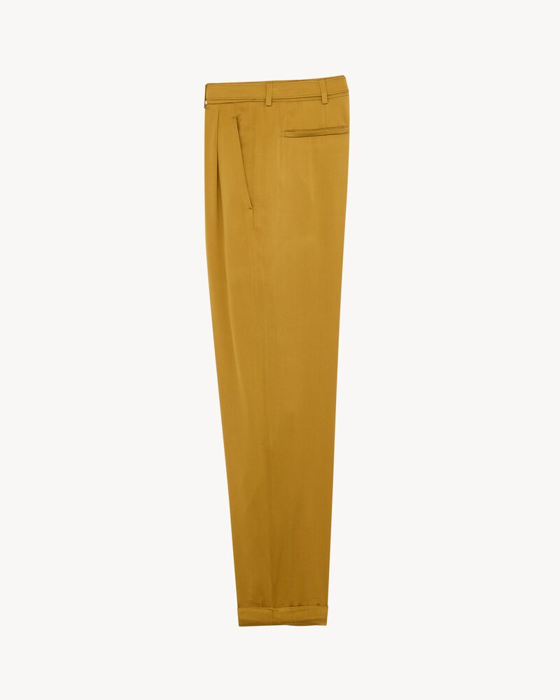 slim-fit pants in silk duchess satin