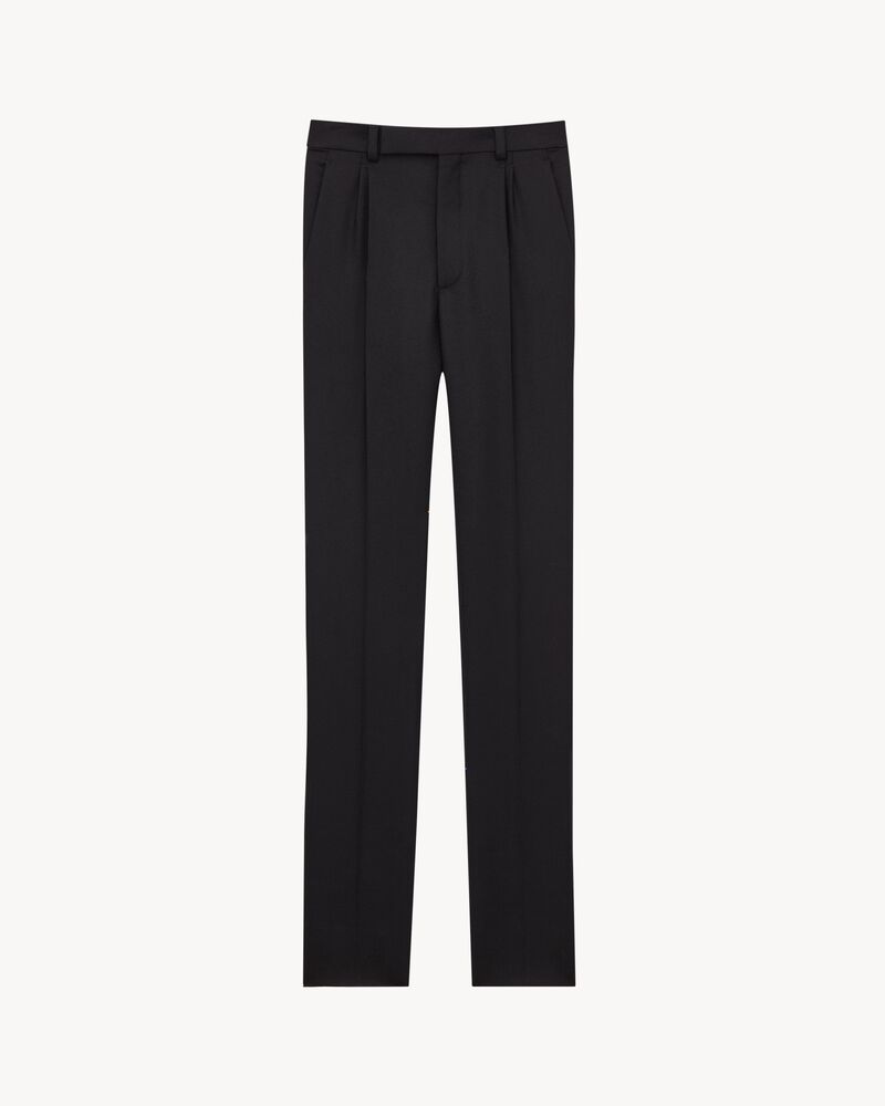 Pantalones entallados de franela de lana cepillada