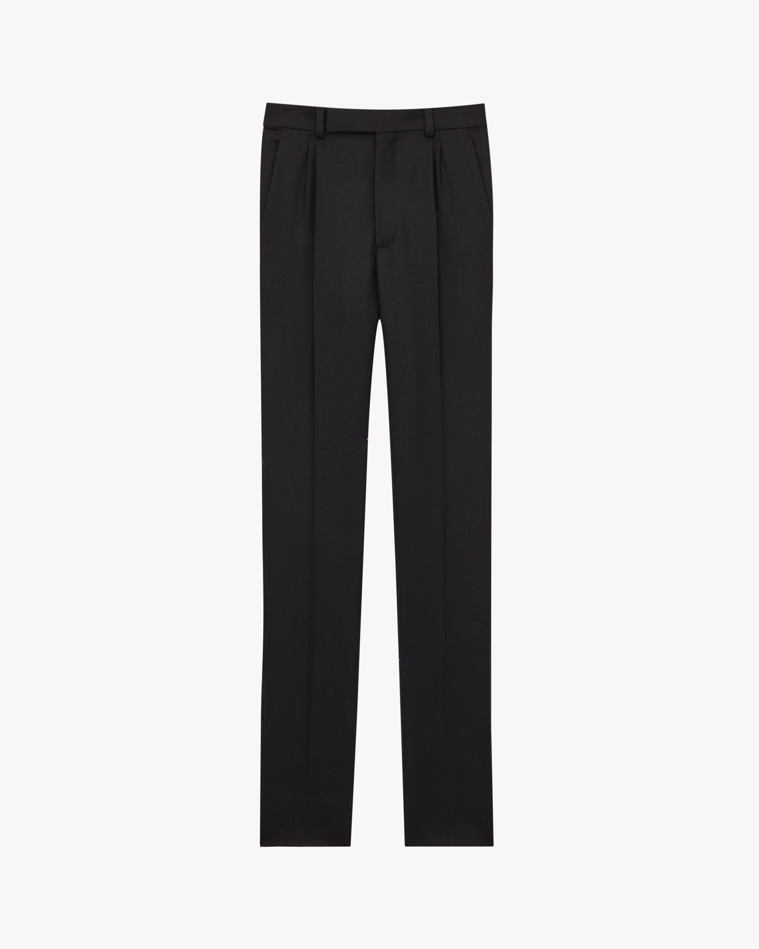 tapered pants in brushed wool flannel