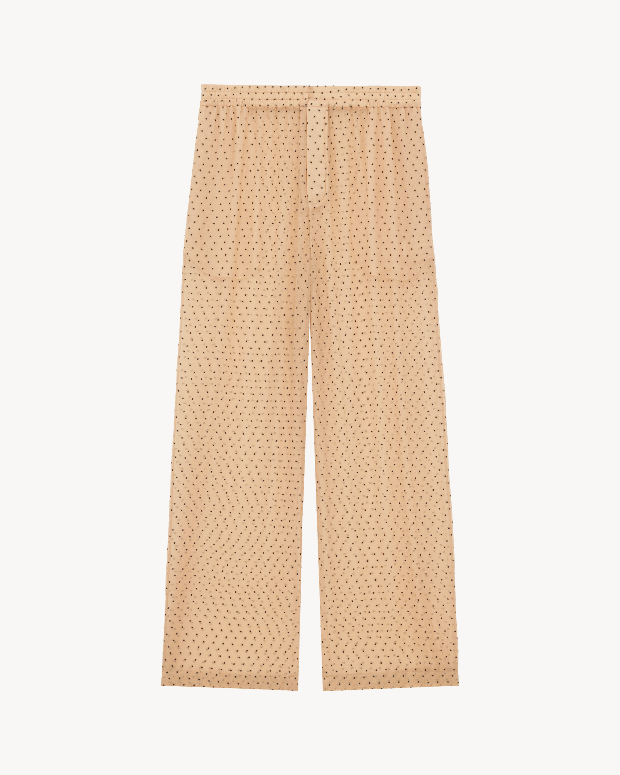 pajama set in dotted silk chiffon