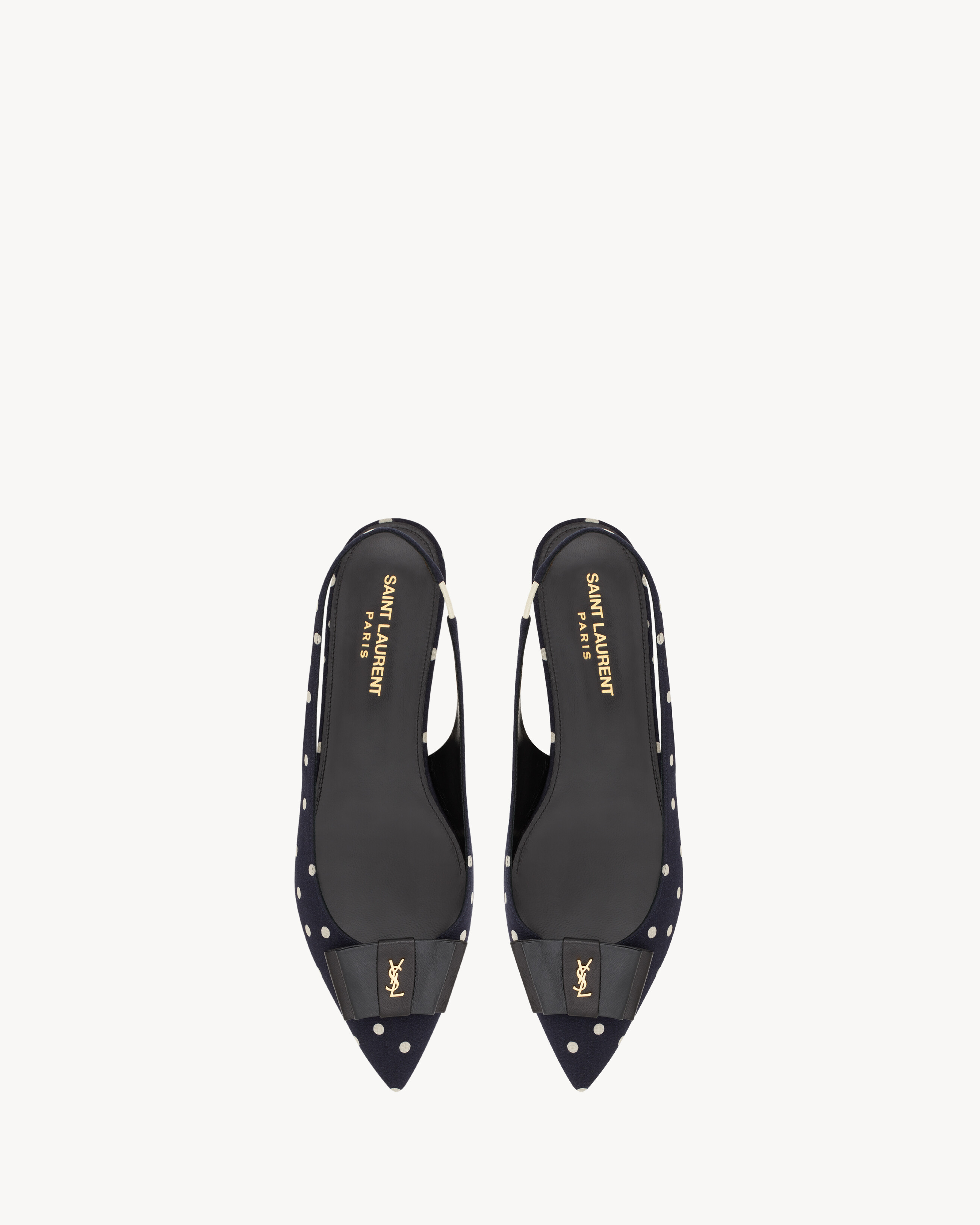 ANAÏS slingback flats in canvas and smooth leather in Blue Saint
