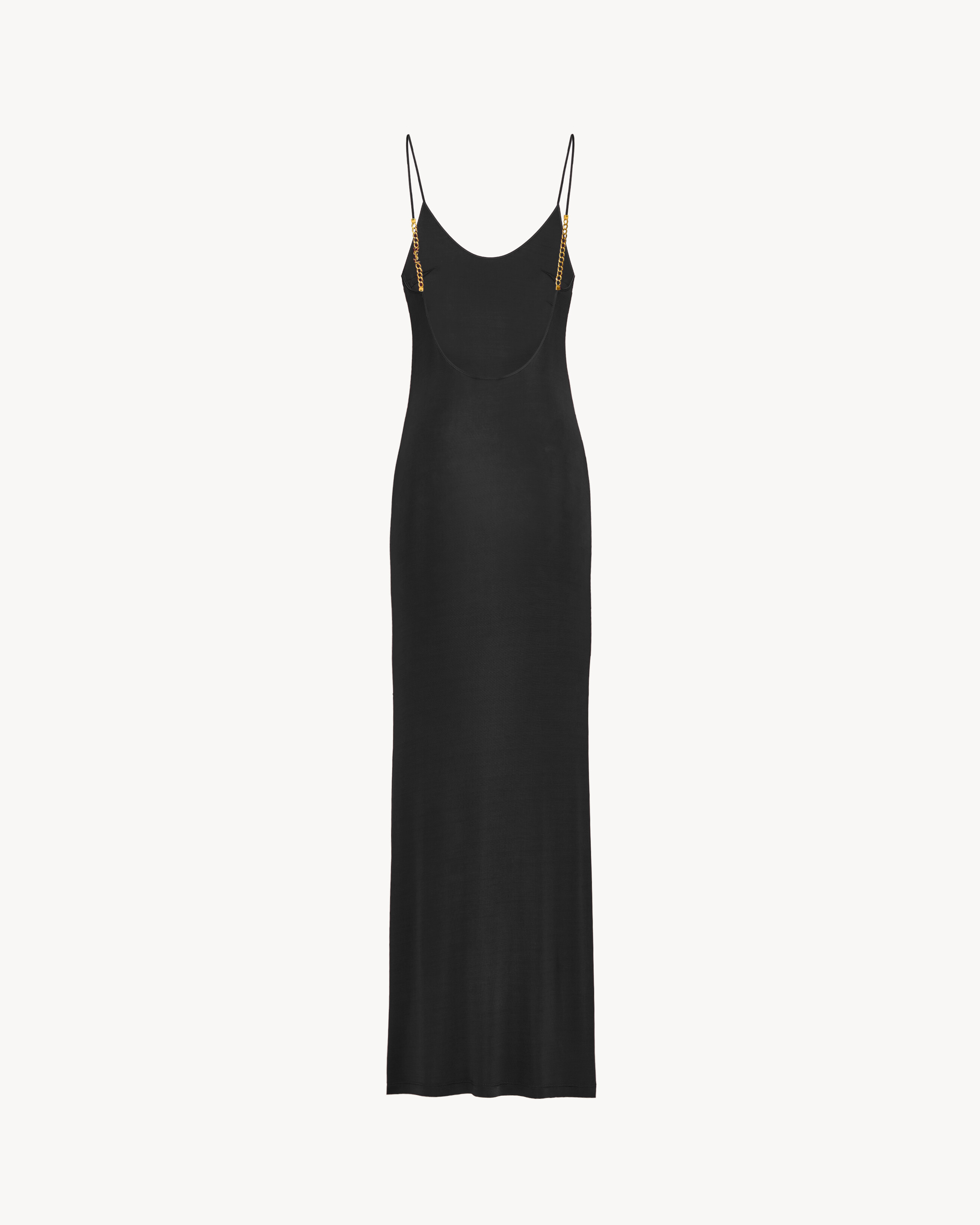 CASSANDRE-chain backless dress in knit