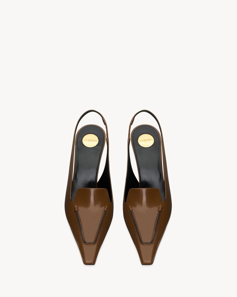 VOLTAIRE slingback pumps in glazed leather