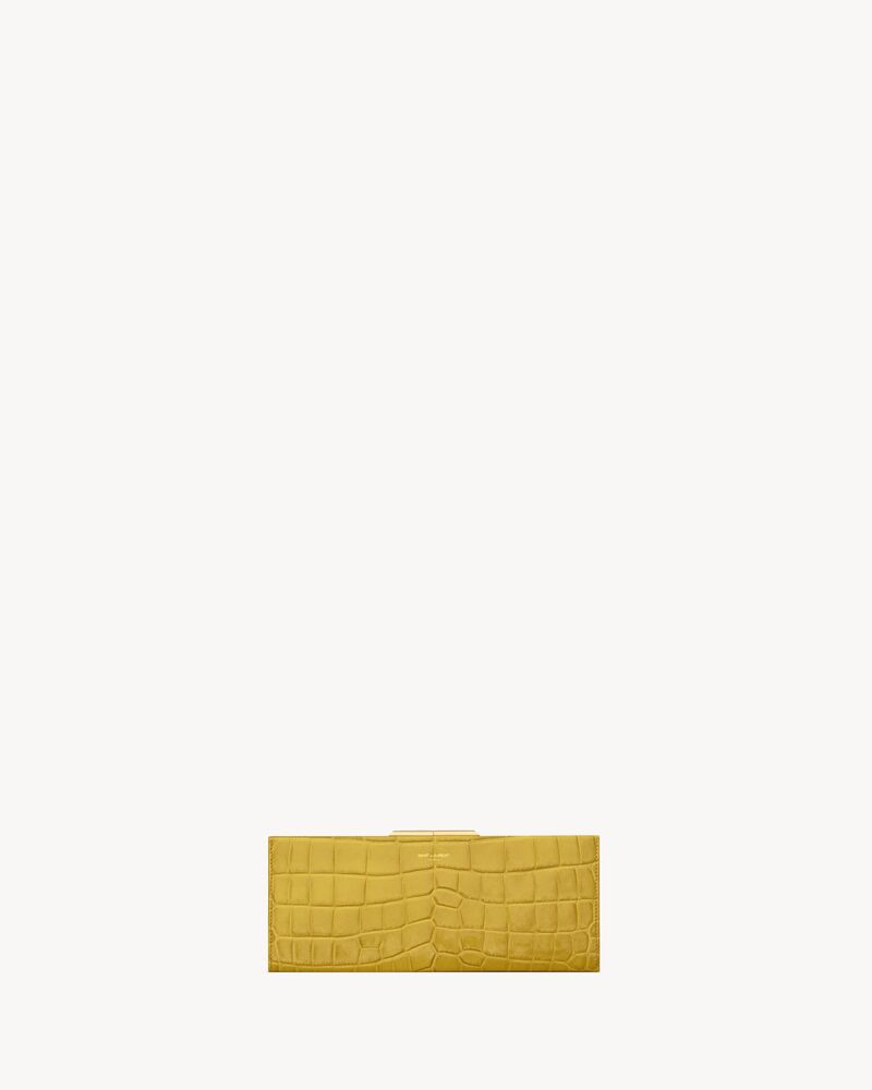 Midnight small clutch in crocodile