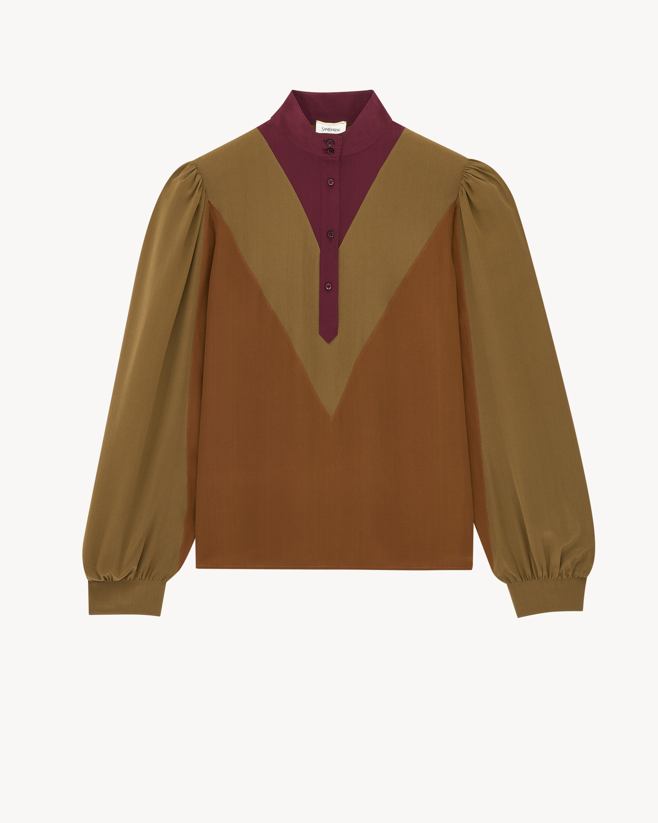 chevron blouse in silk crepe de chine