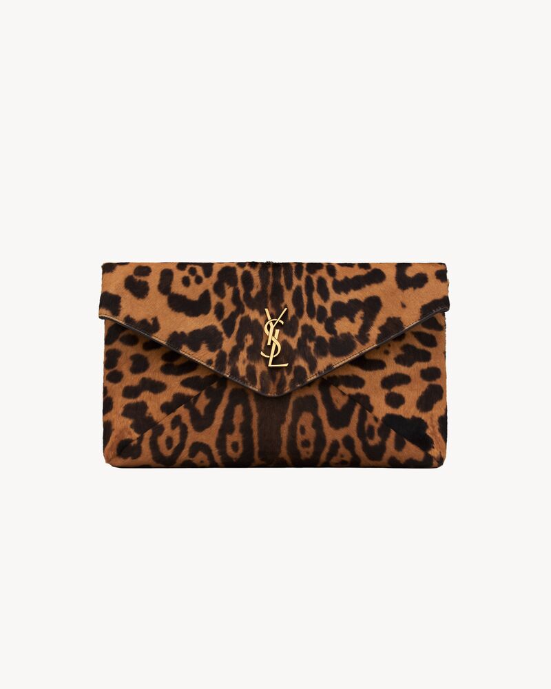 LE CASSANDRE大号马毛效果皮革信封手拿包