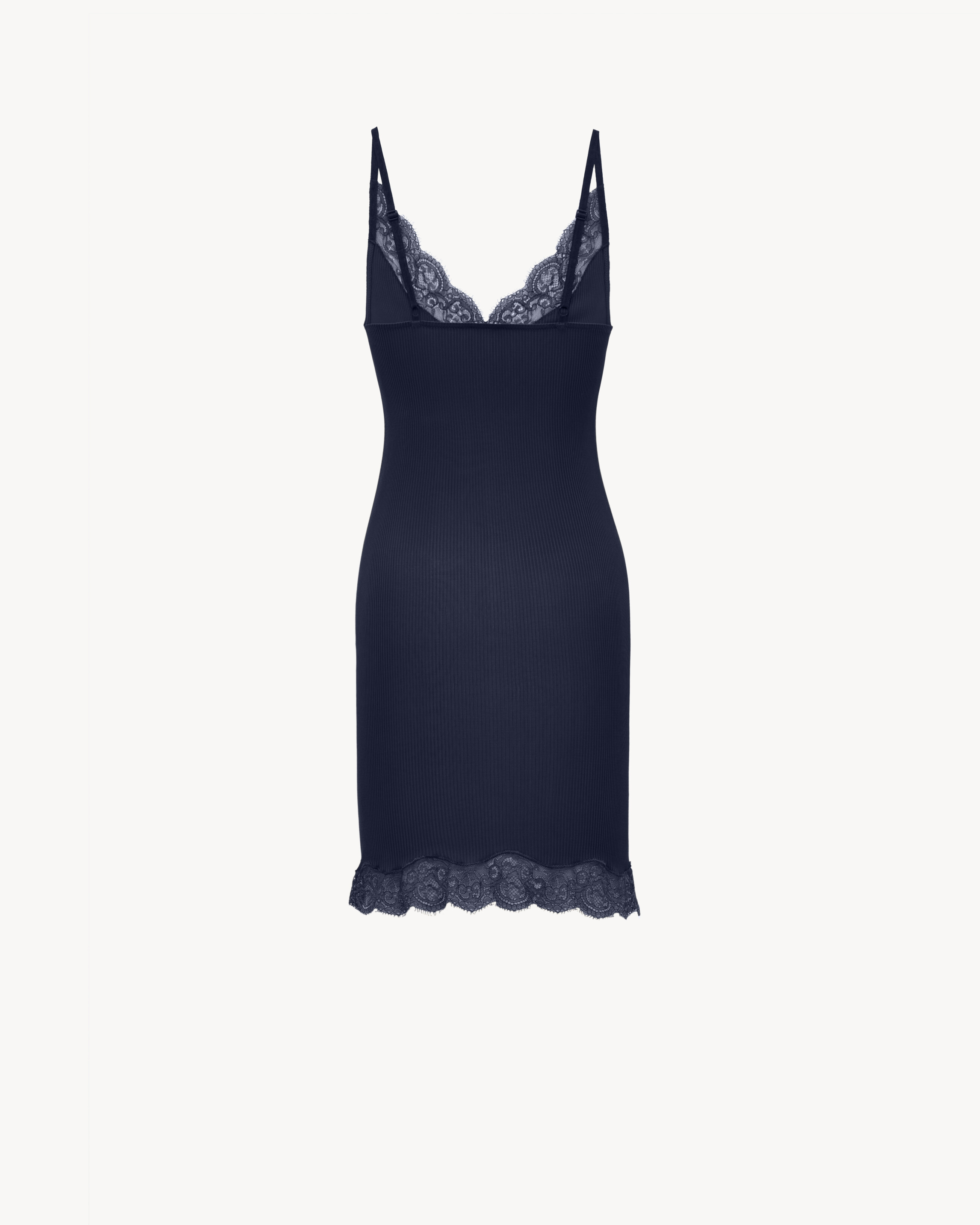 laced slip dress in silk jersey