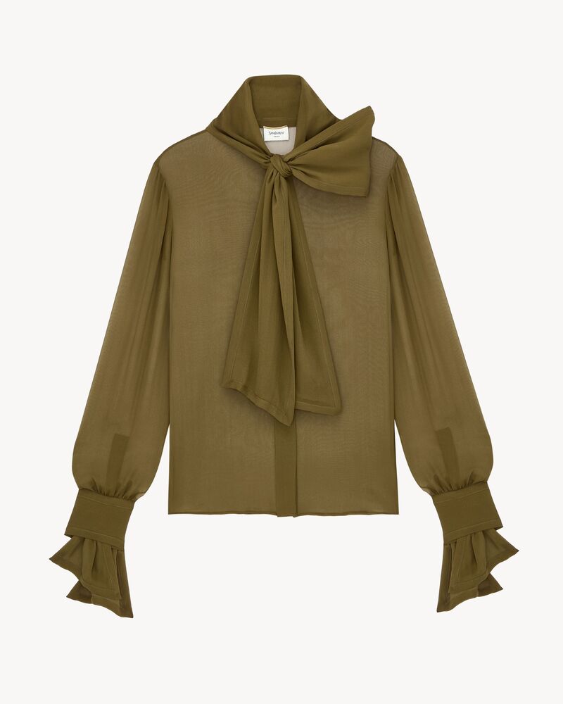 lavallière blouse in silk crepe muslin