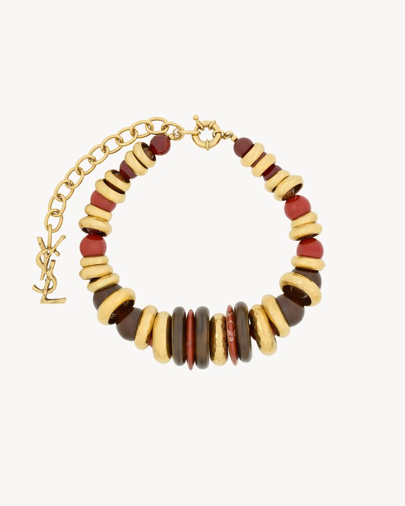 LOULOU bead choker in resin, jasper, and metal