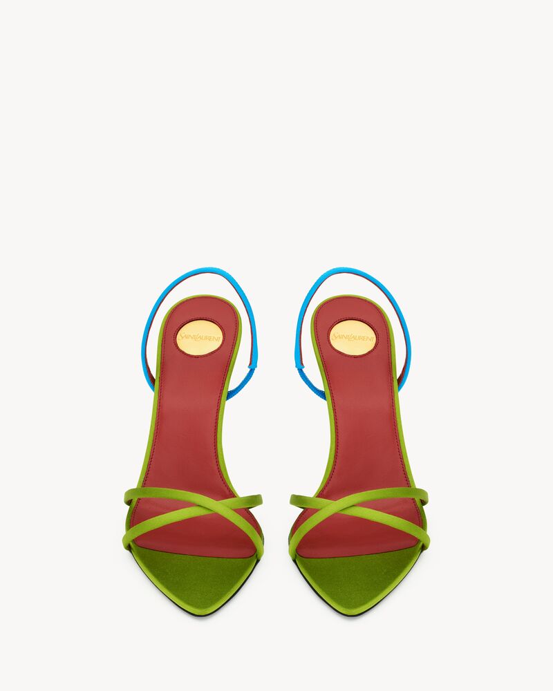 JUSTIFY slingback sandals in satin crepe