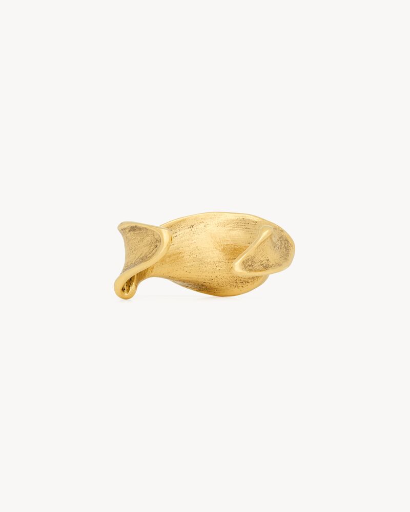 wavy cuff in enamel and brass