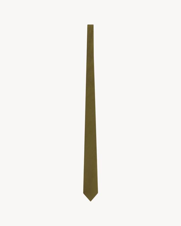 tie in silk satin in Green | Saint Laurent | YSL EN-JP