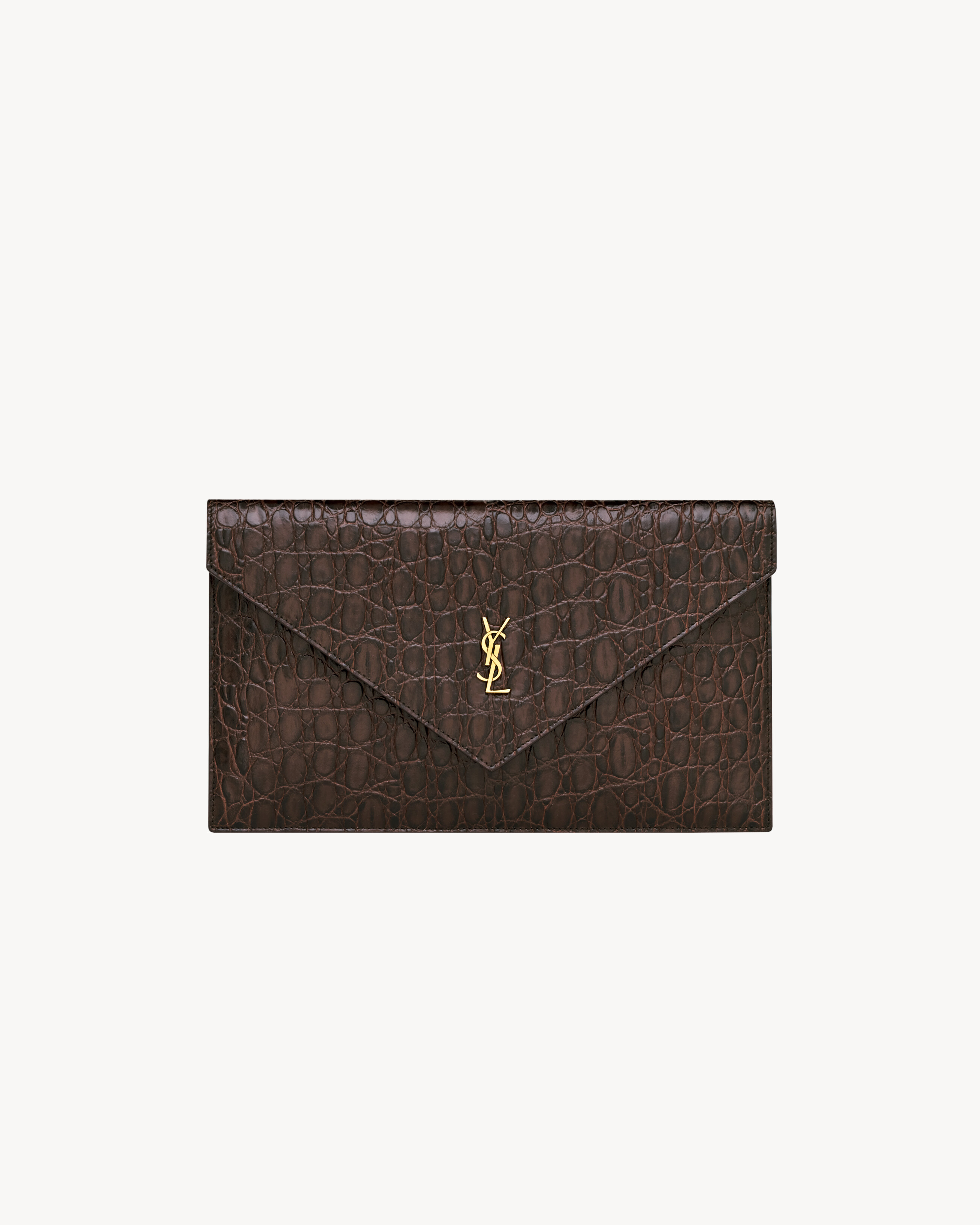 PARIS pouch in crocodile-embossed leather
