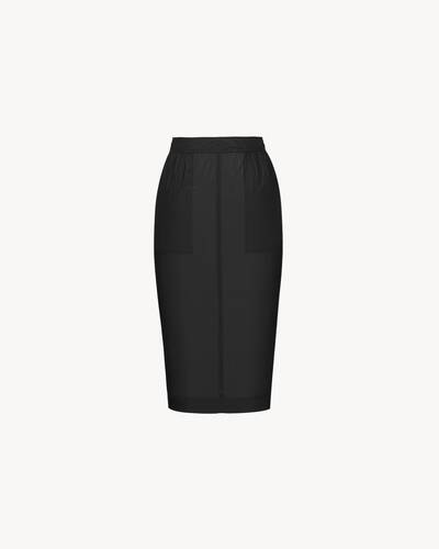 pencil skirt in nylon in Brown | Saint Laurent | YSL US | ID