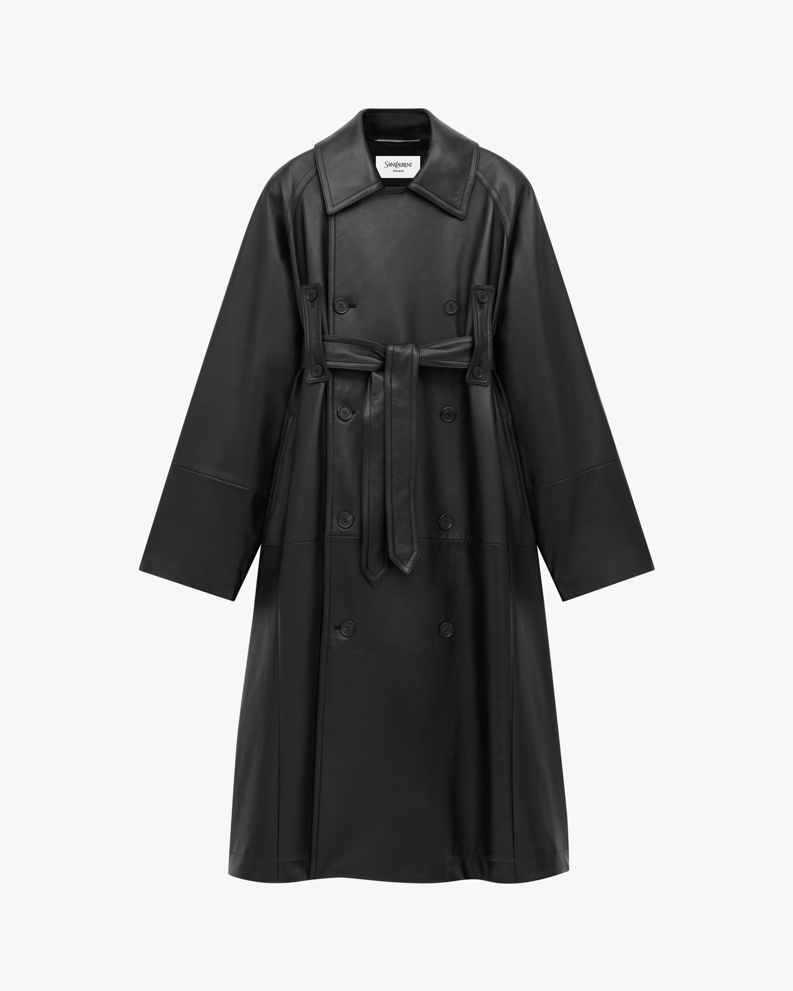 浸染小羊皮長款大衣