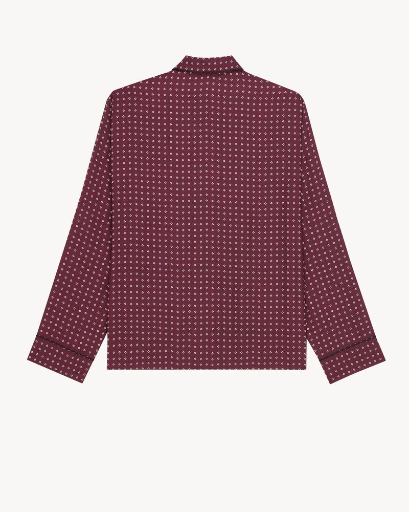 pajama top in diamond silk satin