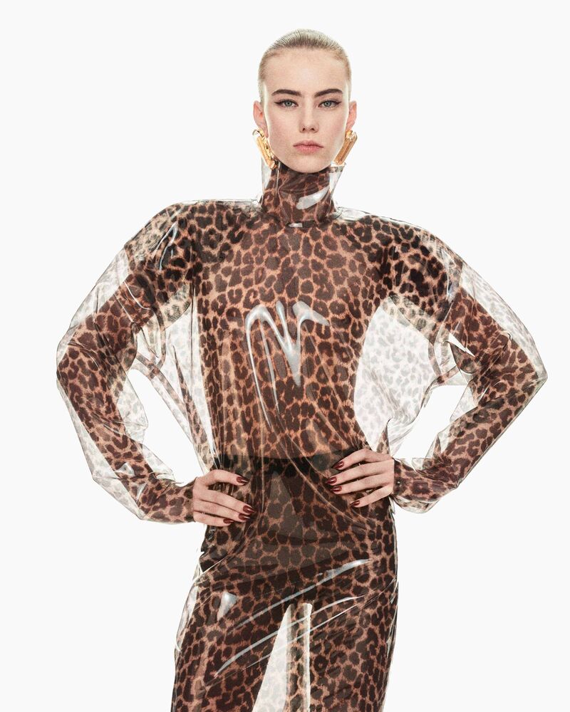boxy dress in leopard silicone