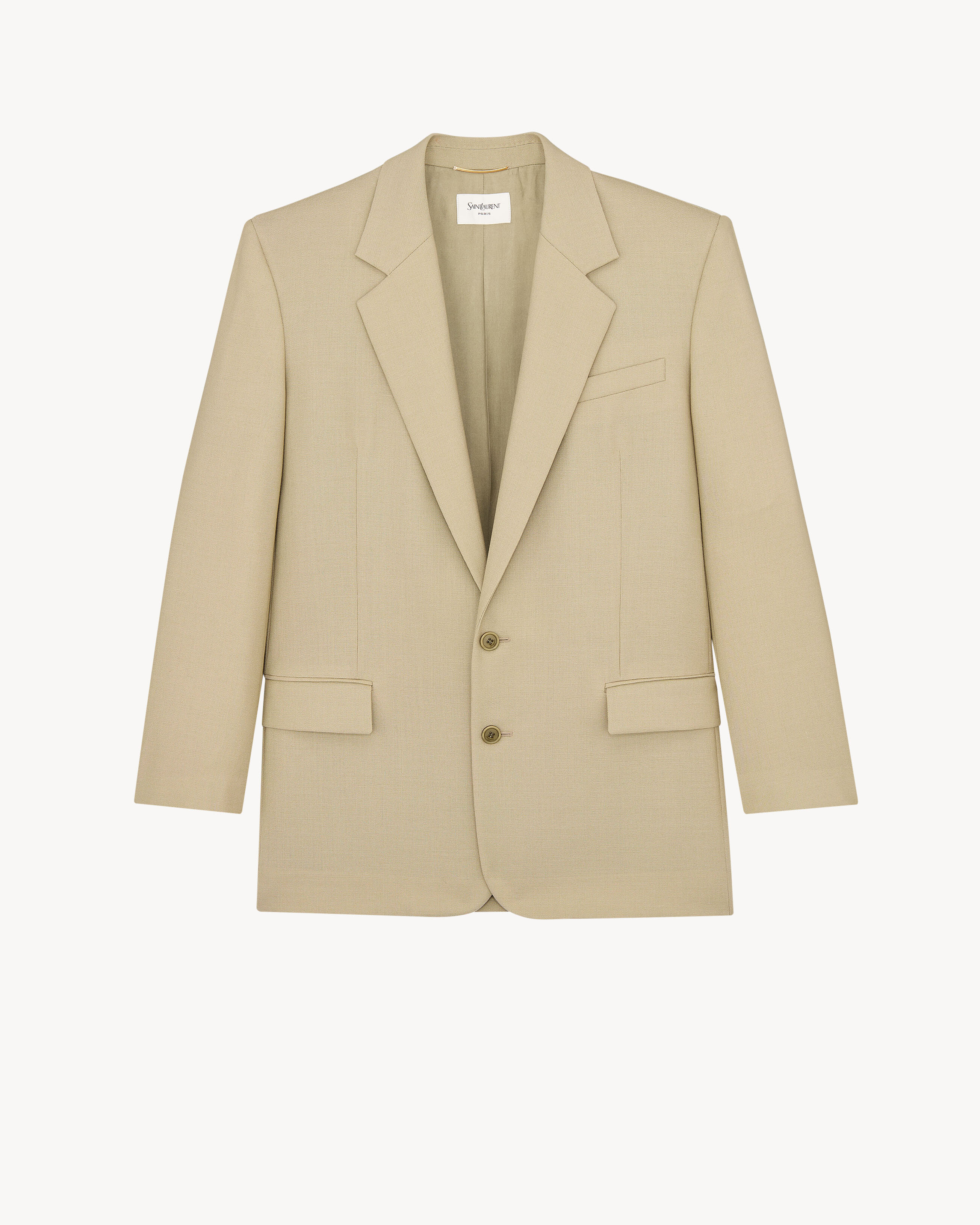 single-breasted jacket in wool and silk