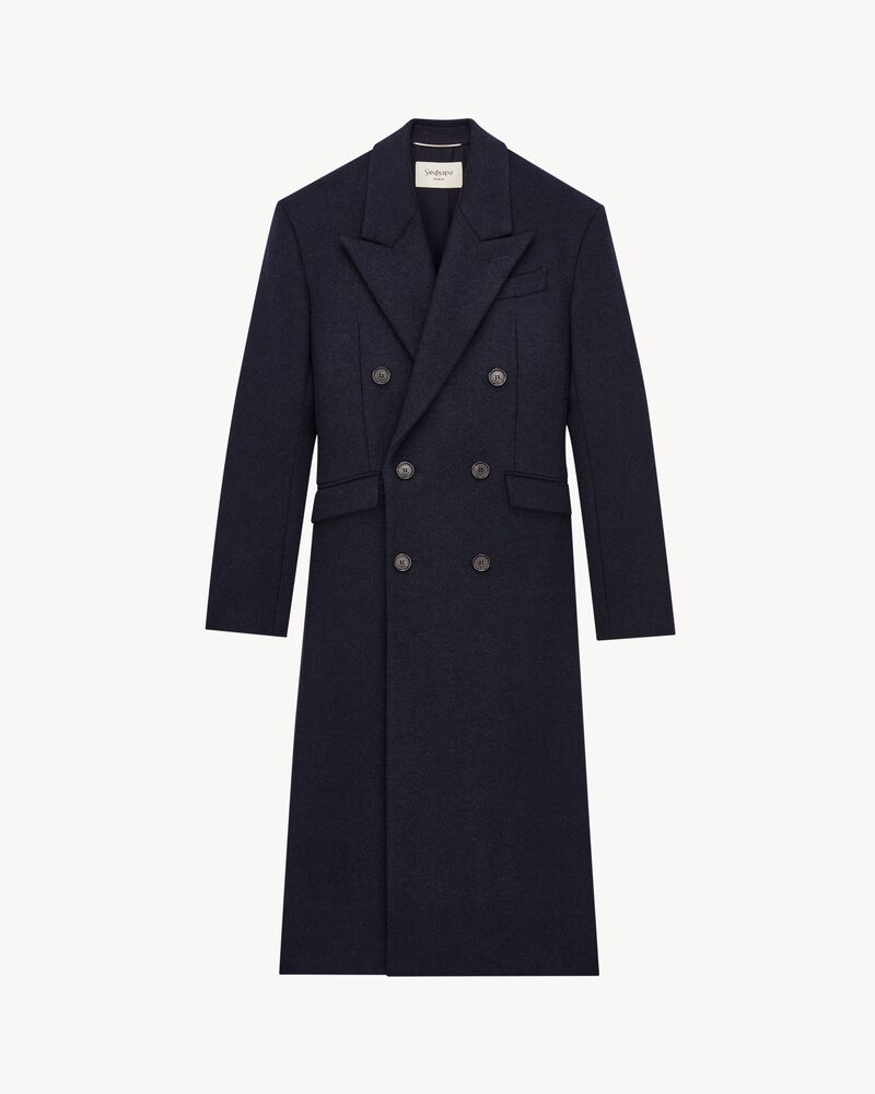 long coat in double-face wool felt