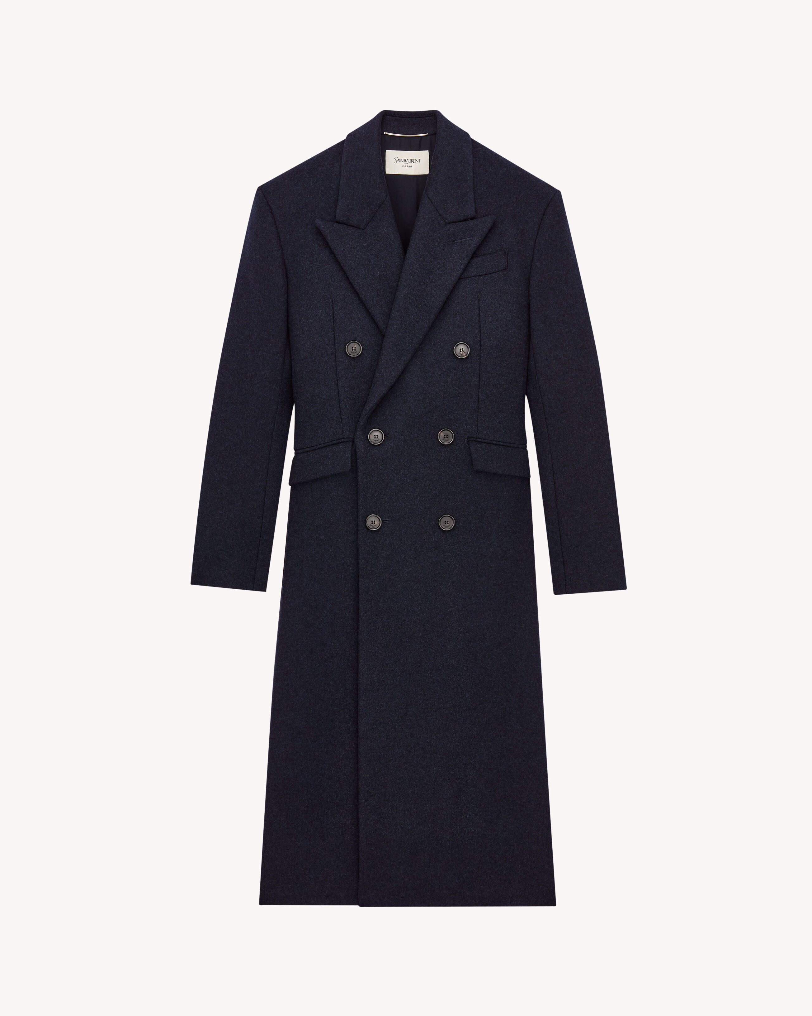 long coat in double-face wool felt