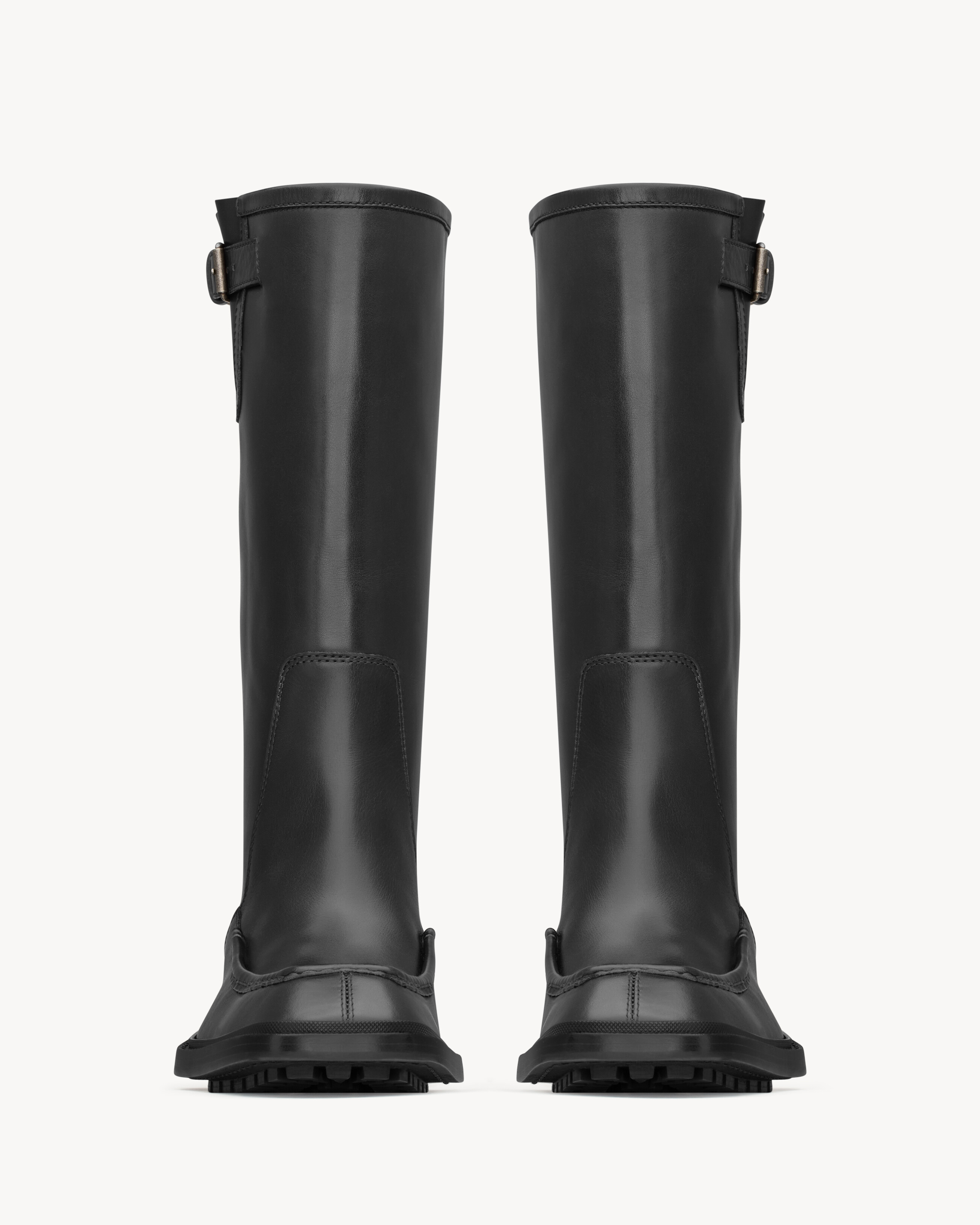 JOE buckle boots in smooth leather