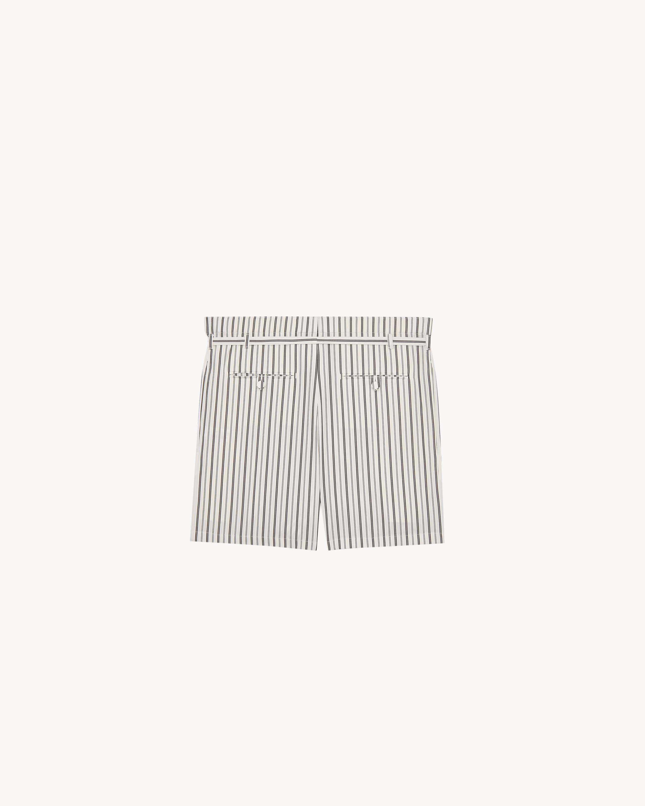 lounge shorts in sateen-striped cotton poplin