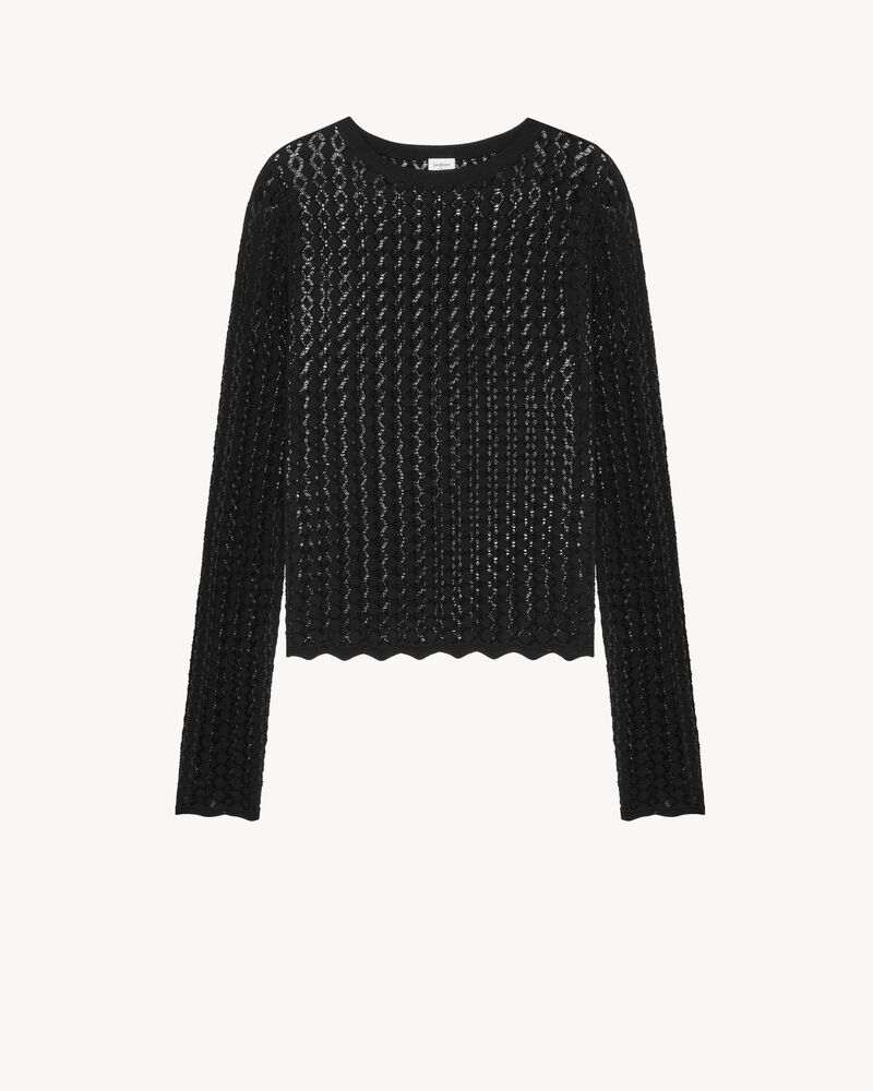 top in pointelle knit