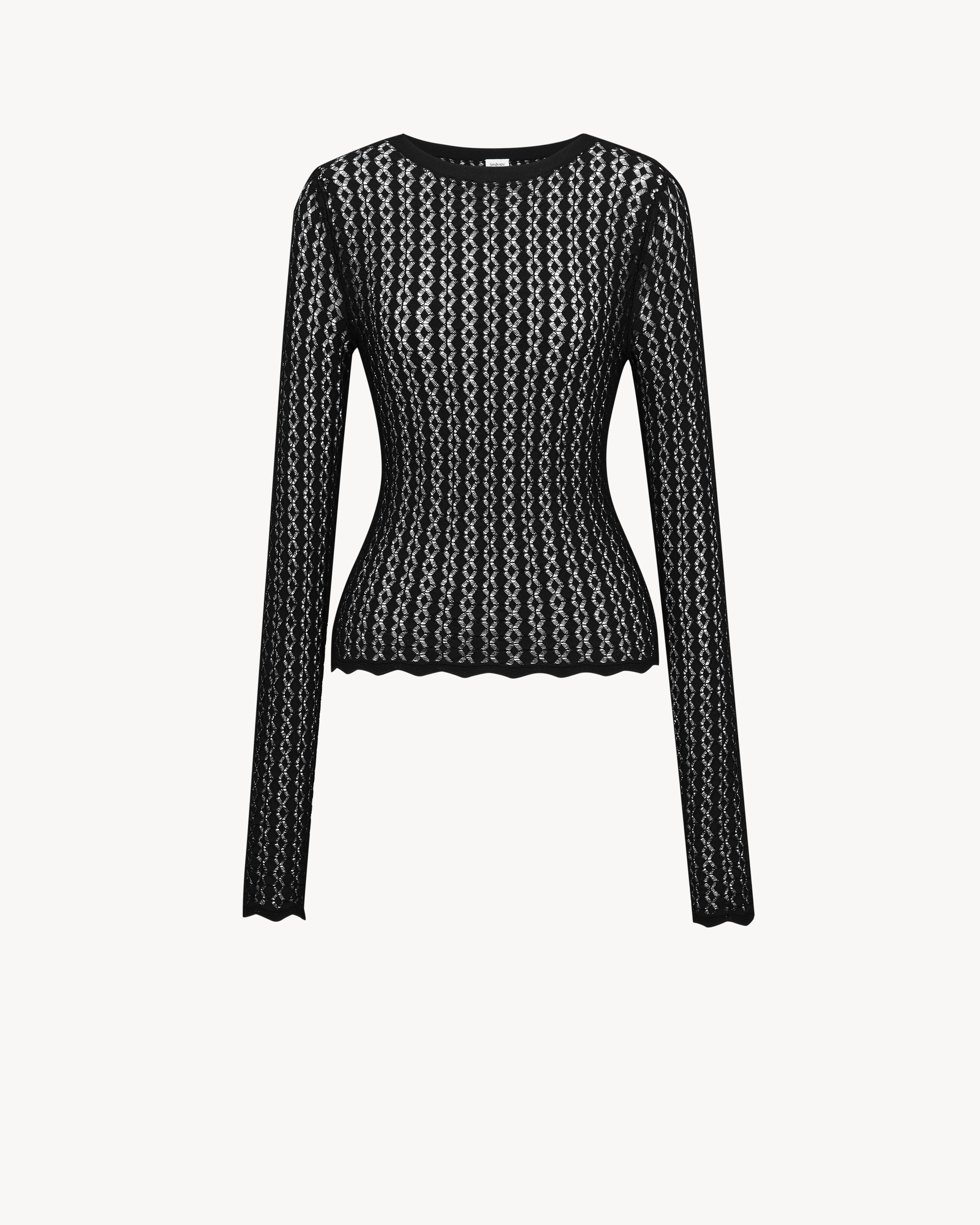 top in pointelle knit