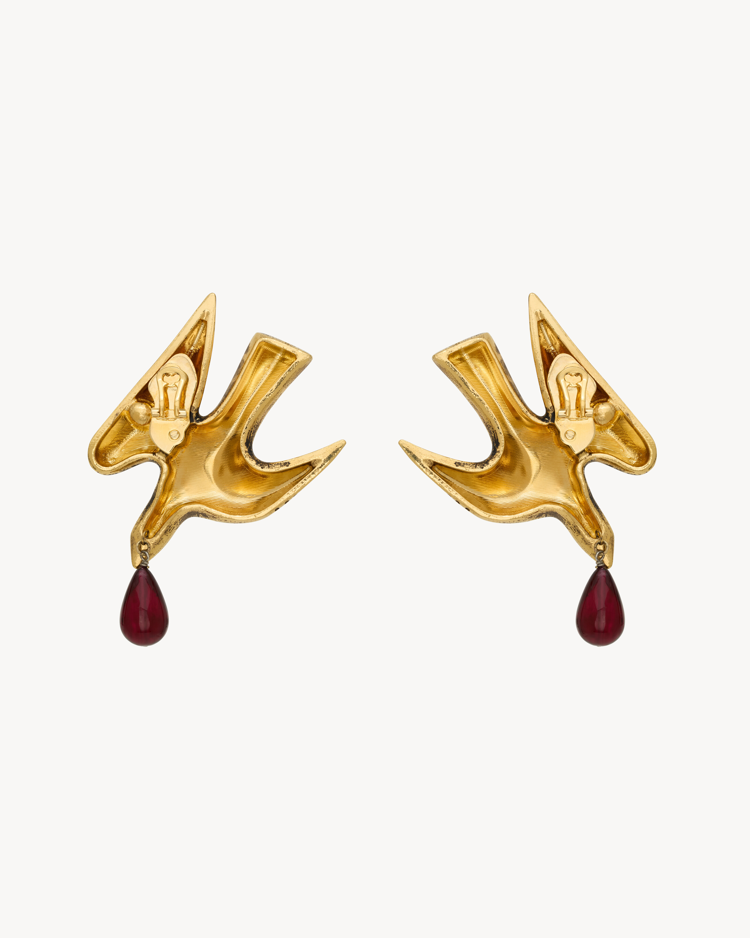 dove earrings in brass and resin