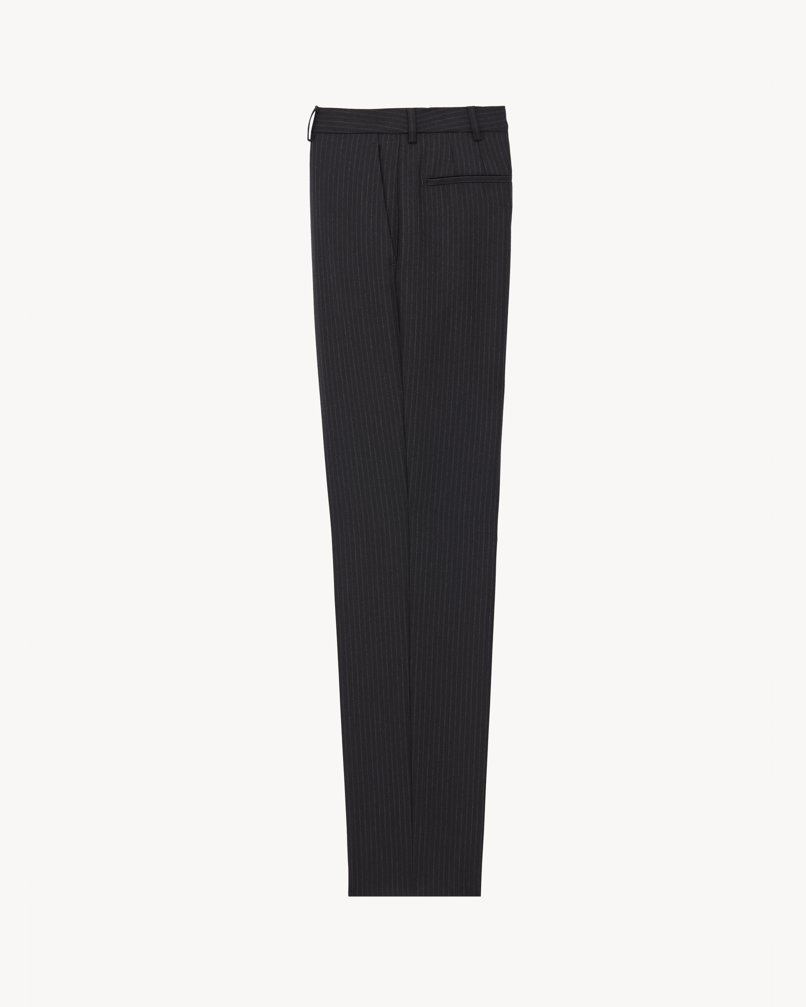 slim-fit pants in chalk-stripe wool