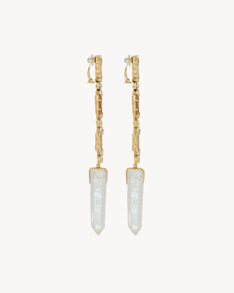 obelisk earrings in crystal rock and glass
