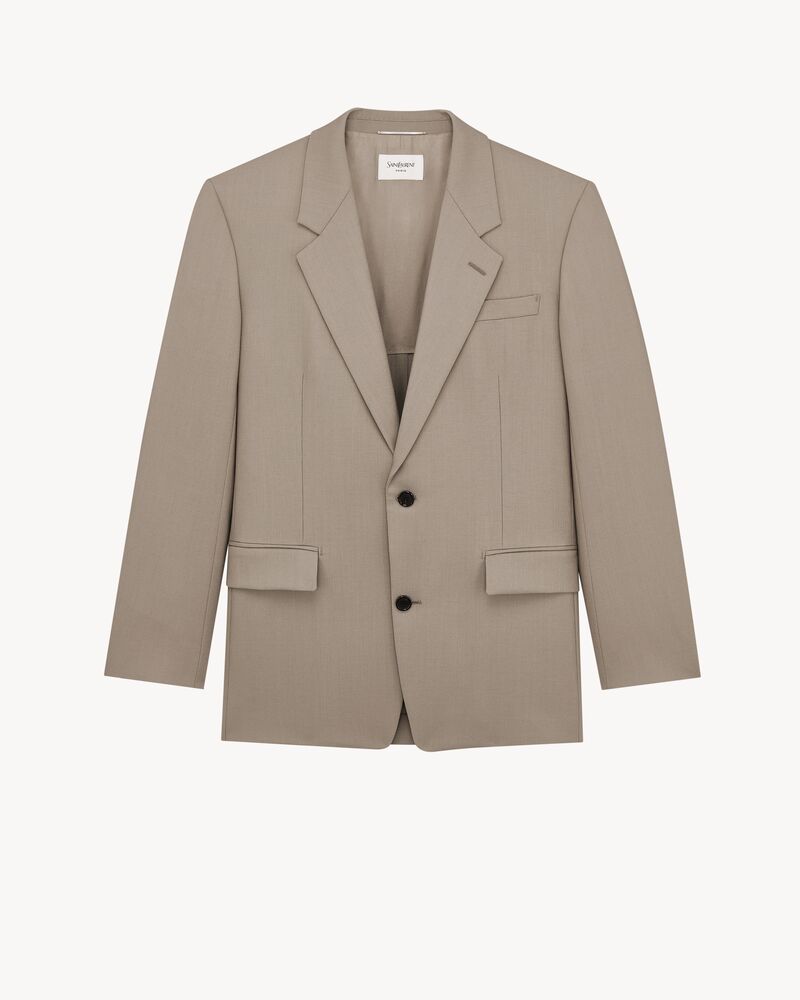 single-breasted jacket in wool and mohair