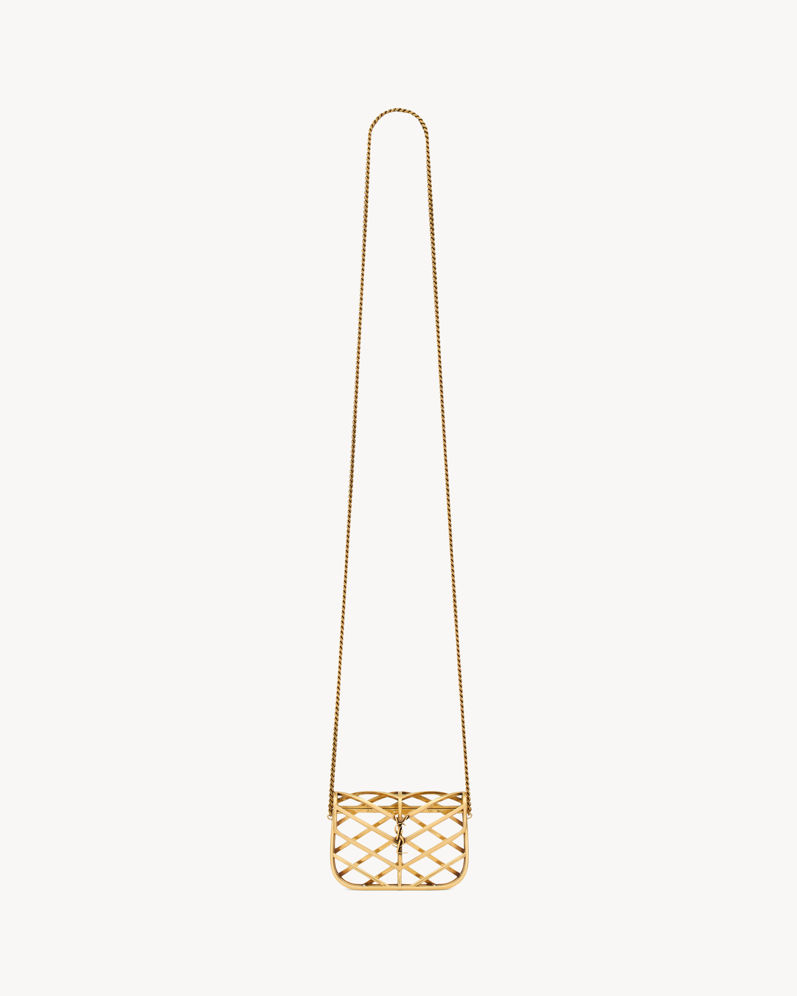 LOULOU micro minaudière in metal and lizard