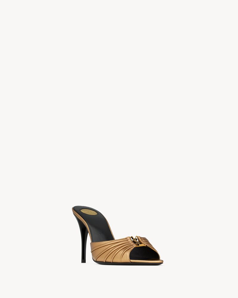 BABYLONE mules in metallic leather