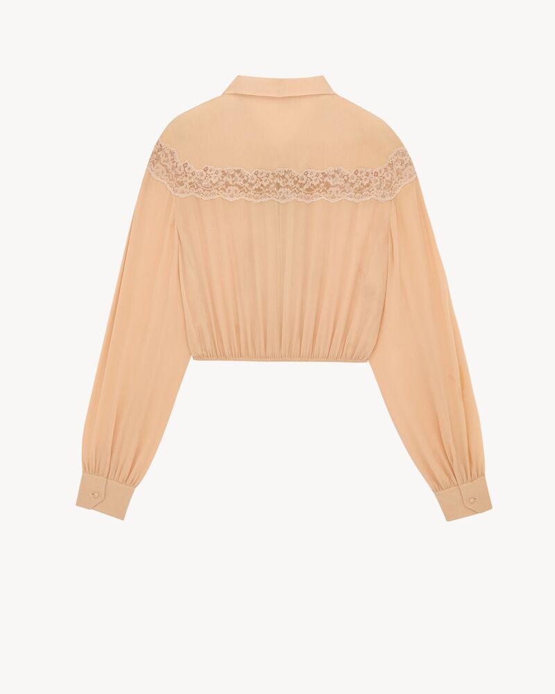 lavallière blouse in silk georgette and lace