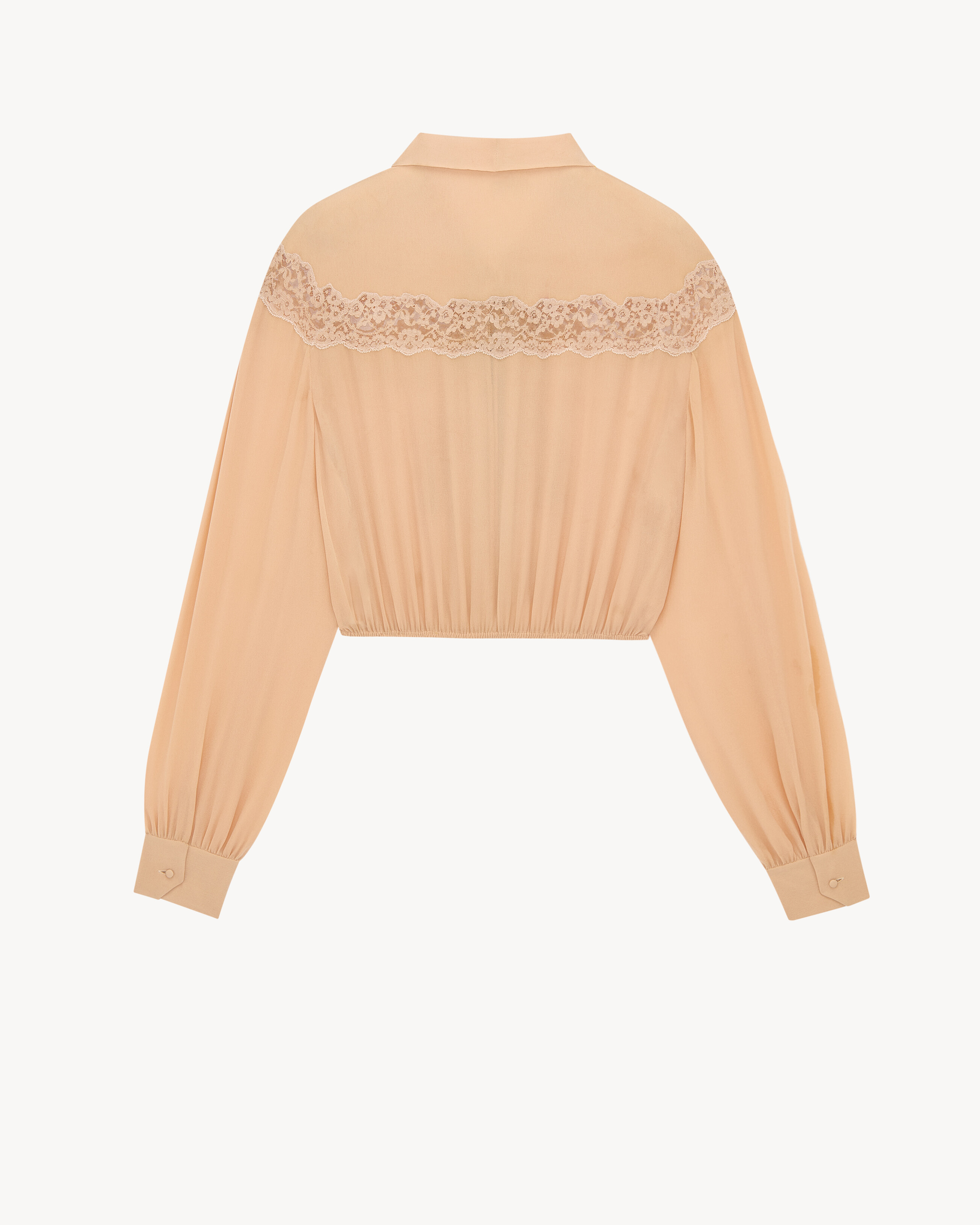 lavallière blouse in silk georgette and lace