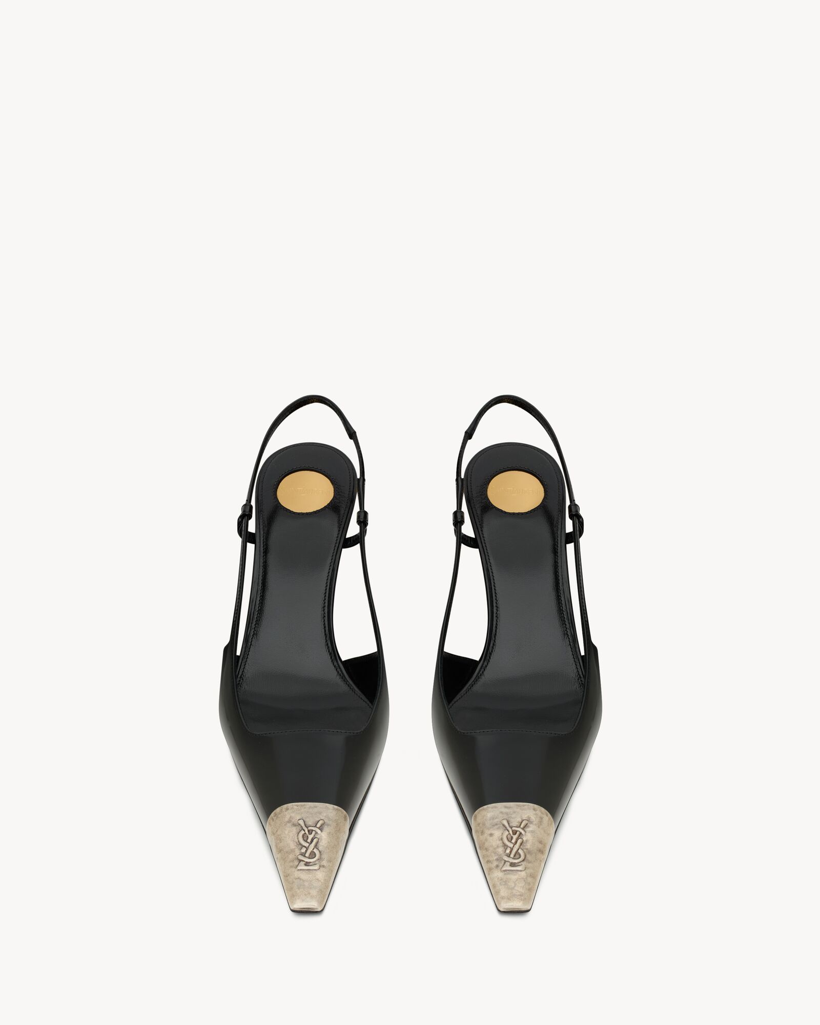 JEANNE slingback pumps in glazed leather — 853184AAFAN1000