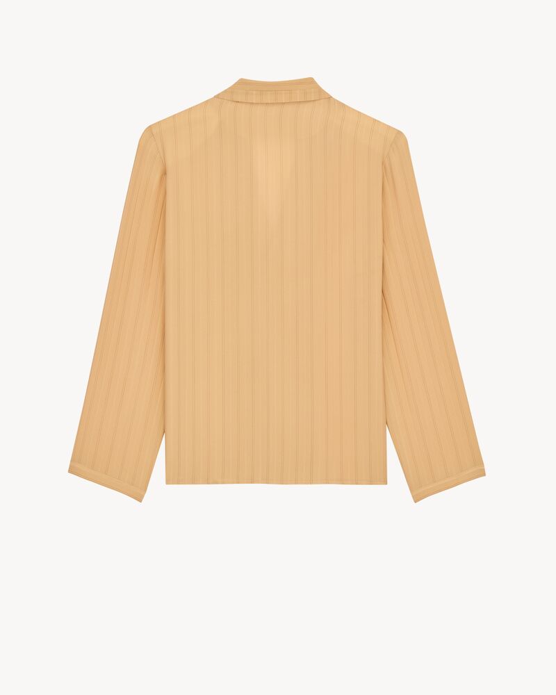 pajama top in striped silk